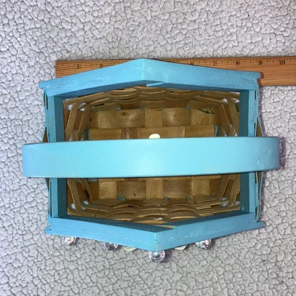 Easter Basket Kids Woven Wood with Handle Bunny Face - Picture 10 of 10